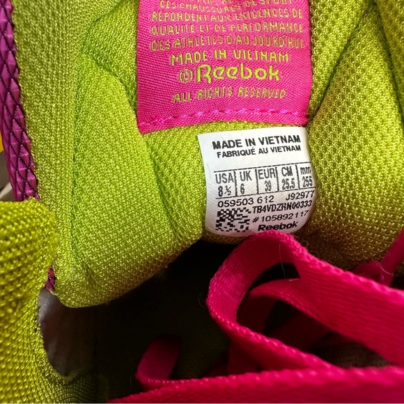 Reebok Pink Gray White High-Top Sneakers - Picture 7 of 11